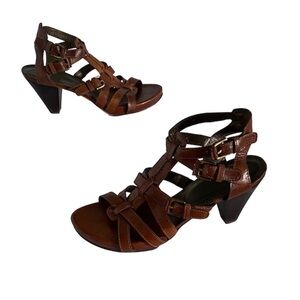 Stuart Weitzman Tapered Heel Ankle Strap Sandals Size 9